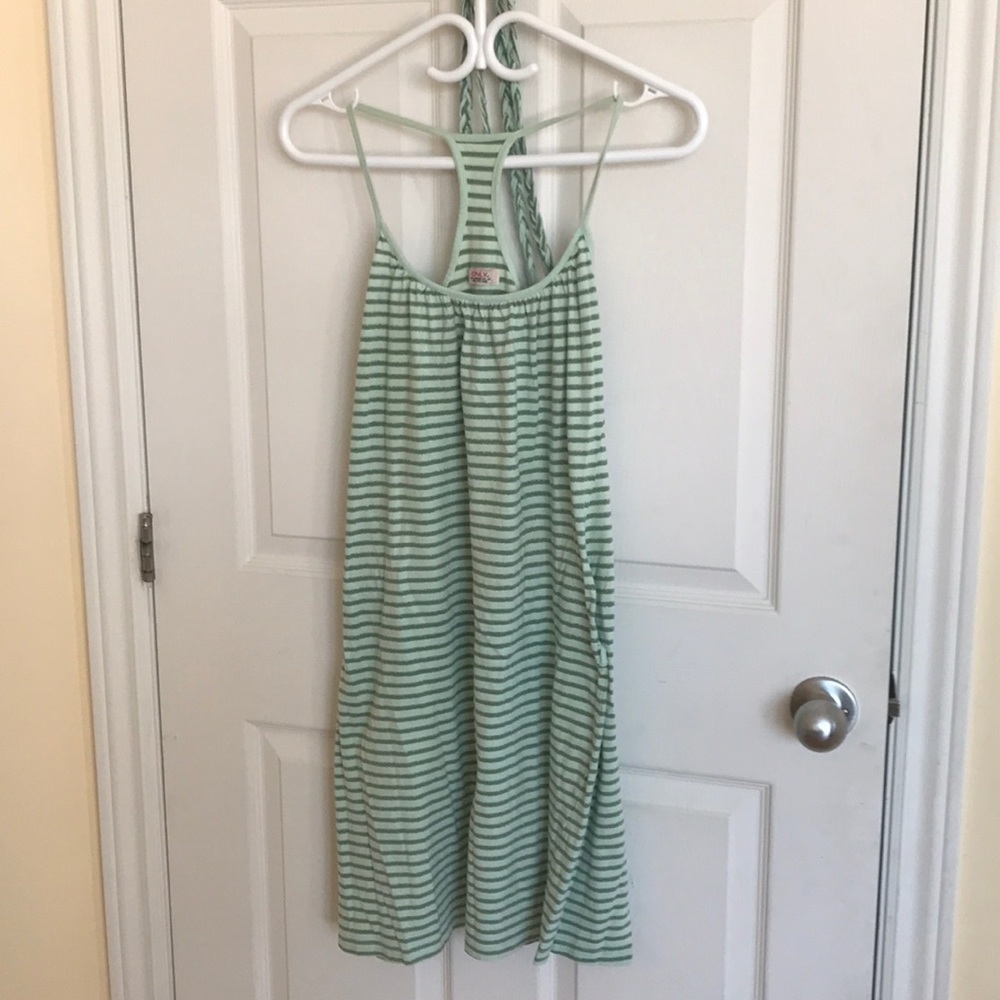 Only mini dress in green and gold